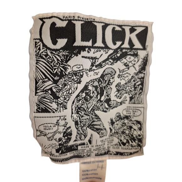 CLICK Paris France VTG Coat of Arms Heraldic Shield Print Cotton Bomber Jacket M - Picture 7 of 8